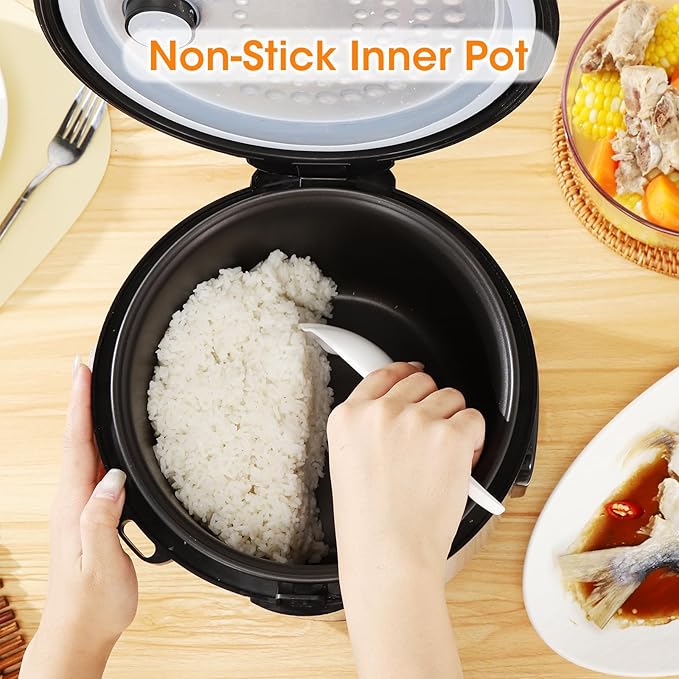 Rice Cooker &amp Steamer Simple 6 Cup(Uncooked)/12 Cup (Cooked)With Steaming BasketCompact Electric Rice Cooker Non-Stick Inner Pot For SoupsStewsGrains&ampOatmealOne Touch &amp Keep Warm Funct