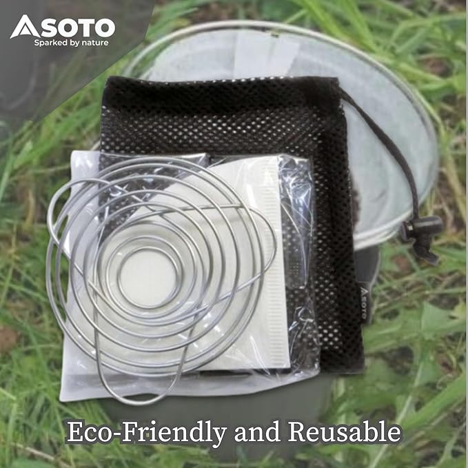SOTO Compact Helix Coffee Maker - Portable Stainless Steel Pour Over Coffee Dripper for Travel Camping Bikepacking and Home - Lightweight Foldable and Eco-Friendly Design