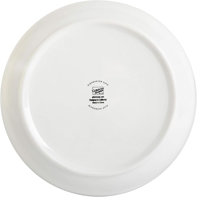 Gibson Home Zen Buffet 4-Piece 41oz Salad Bowls Porcelain Ceramic Chip and Scratch Resistant Pasta Bowl Serving Bowls Soup Bowls Set Large Capacity Dishwasher &amp Microwave Safe White