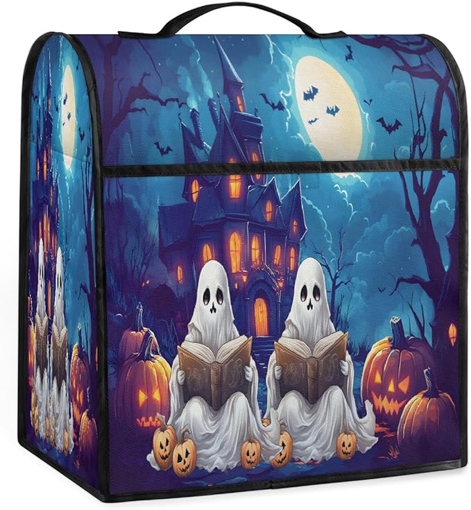 cfpolar Kitchen Aid Mixer Cover Compatible with 6-8 Quarts Pumpkin Ghosts Castle Stand Mixer Cover Kitchen Aid Mixers Accessories Appliance Organizer Bag Dust Covers with Zipper Pocket