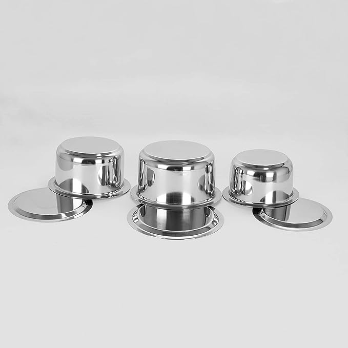 Stainless Steel Cookware Induction &amp Gas Stove Friendly Container Set I Tope I Cookware Set With Lids Size No.10 To No.12
