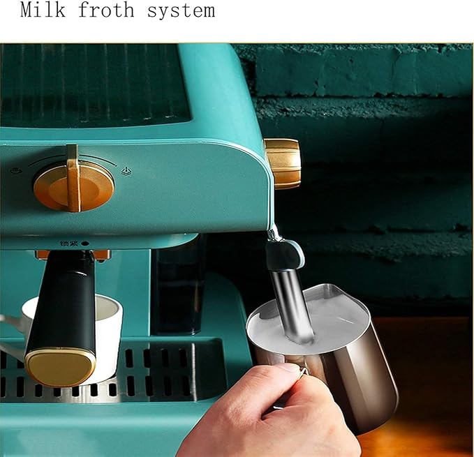 Retro Stainless Steel Espresso Coffee Machine with Milk Frother - Home Maker for Cappuccino and Latte Lovers