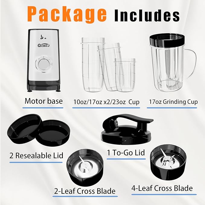 Smoothie Blender Personal Blender for Shakes and Smoothies12Pcs Coffee Grinder and Countertop Blenders Combo for Kitchen Portable Smoothie Blenders with 10oz/17oz x2/23oz Cups (BLACK) (black2)
