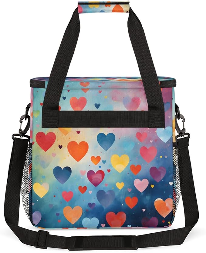 Orange Heart Coffee Maker Carrying Bag Portable Travel Storage Tote Bag Compatible with K-Mini or K-Mini Plus Single Serve Coffee Brewer Carrying Case with Multiple Pockets &amp Shoulder Strap