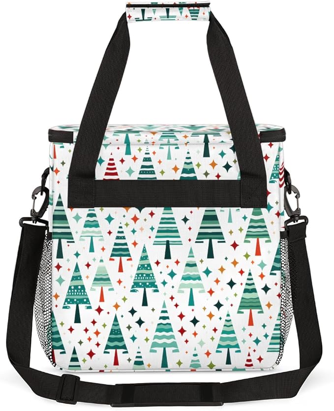 Xmas Tree Coffee Maker Carrying Bag Abstract Tree Travel Storage Bag Compatible with K-Mini or K-Mini Plus Single Serve Coffee Brewer Carrying Case with Multiple Pockets &amp Shoulder Strap