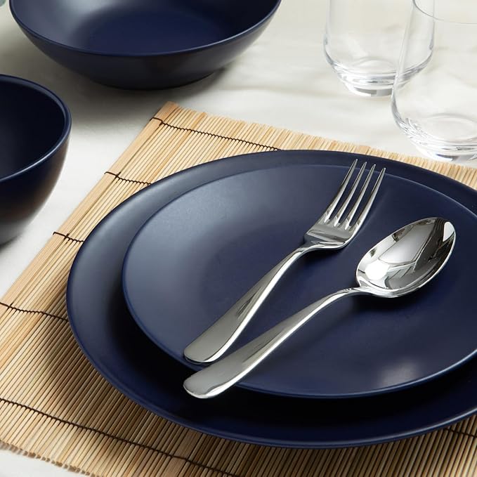 Larder &amp Vine Ceramic Stoneware Dinnerware 16-Piece Set 4 Place Settings (Indigo)