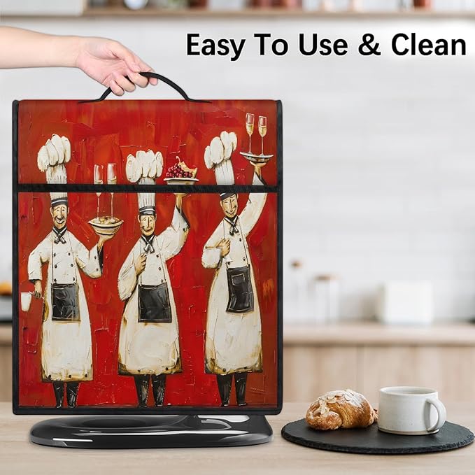 cfpolar Kitchen Aid Mixer Cover Compatible with 6-8 Quarts Chef Red Blackground Stand Mixer Cover Kitchen Aid Mixers Accessories Appliance Organizer