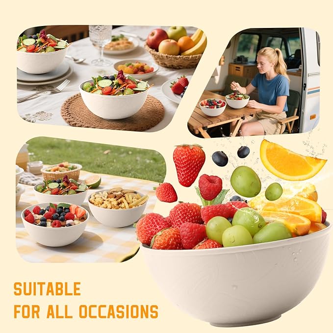 Homienly 20 PCS Premium Wheat Straw Dinnerware Sets Reusable Cups Plates and Bowls Sets for Kitchen Lightweight and Unbreakable Dishwasher and Microwave Safe Dishes Set - Beige
