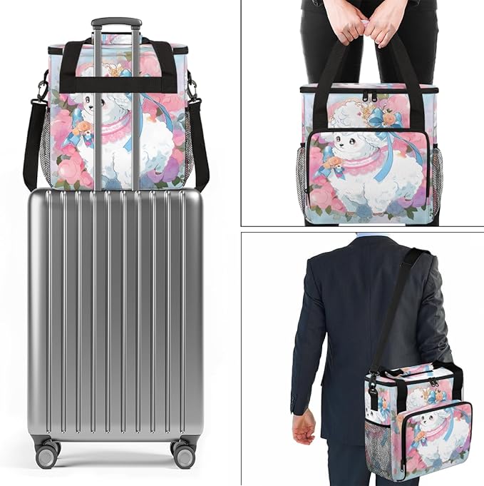 Sheep Floral Coffee Maker Carrying Bag Dream Sheep Travel Storage Bag Compatible with K-Mini or K-Mini Plus Single Serve Coffee Brewer Carrying Case with Multiple Pockets &amp Shoulder Strap