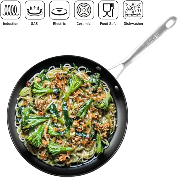 TeChef Collection | 12 Ceramic Nonstick Frying Pan Skillet Nontoxic - Free of PFAS PFOA PTFE Made in Korea (12-in)