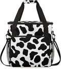 Cow Pattern Coffee Maker Travel Bag for Keurig K-Mini/K-Mini Plus Insulated Waterproof Tote with Pockets for K-Cup Portable Single-Serve Brewer Case
