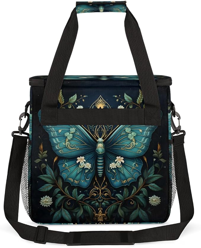 Gothic Butterfly Coffee Maker Carrying Bag Gorgeous Butterfly Travel Storage Bag Compatible with K-Mini or K-Mini Plus Single Serve Coffee Brewer Carrying Case with Multiple Pockets &amp Shoulder S