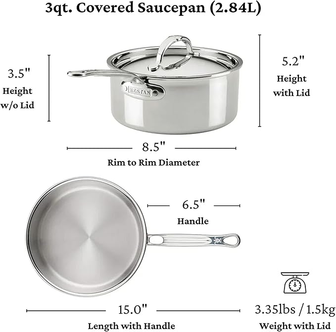 Hestan ProBond Luxe 5-Piece Professional Clad Stainless Steel Cookware Set