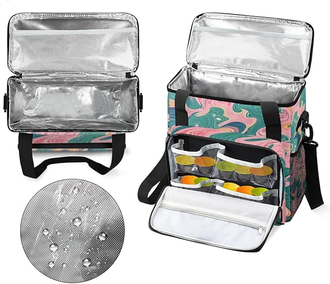 Tie Dyeing Coffee Maker Carrying Bag Pink Green Portable Travel Storage Tote Bag Compatible with K-Mini or K-Mini Plus Single Serve Coffee Brewer Carrying Case with Multiple Pockets &amp Shoulder S