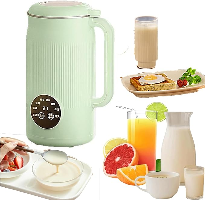 8 in 1 multifunctional nut milk machinethe perfect pour drink makerUpgraded Nutmilk Maker BlenderAutomatic Soybean Juice Machines with Timer Self-Cleaning and Keep-Warm (Green)