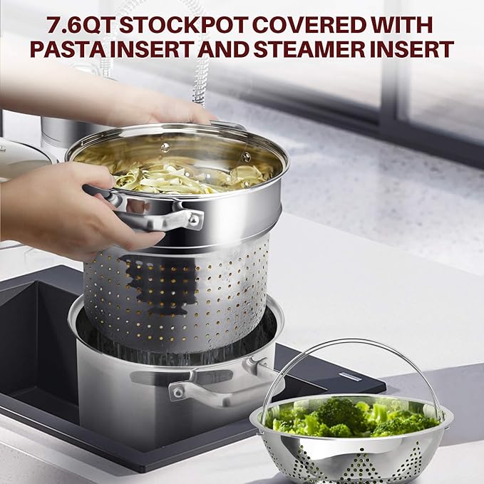 Duxtop Professional Stainless Steel Induction Cookware Set 19PC Kitchen Pots and Pans Set Heavy Bottom with Impact-bonded Technology