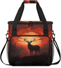 Forest Elk Coffee Maker Carrying Bag Abstract Elk Travel Storage Bag Compatible with K-Mini or K-Mini Plus Single Serve Coffee Brewer Carrying Case with Multiple Pockets &amp Shoulder Strap