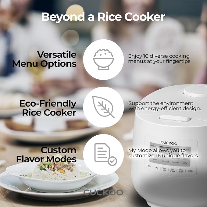 6-Cup / 1.5 Qt. (Uncooked) Micom Rice Cooker and Warmer Steamer basket 11 Operating Modes: White Rice Brown Rice &amp More Nonstick Inner Pot Made in Korea Small Rice Cooker Multi Cooker CR-0