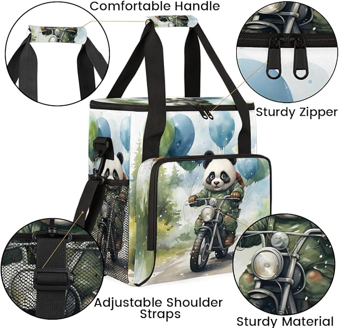Panda Coffee Maker Carrying Bag Motor Balloon Portable Travel Storage Tote Bag Compatible with K-Mini or K-Mini Plus Single Serve Coffee Brewer Carrying Case with Multiple Pockets &amp Shoulder Str