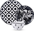 Wisenvoy Dinnerware Set - Ceramic Plates and Bowls for 4 - Stoneware Dish Set