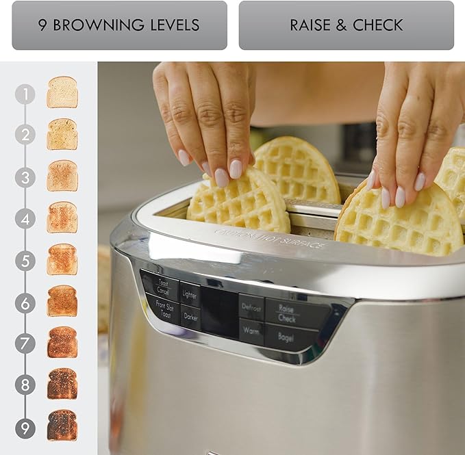 Kenmore Elite toaster 4-slice -wide slot countertop stainless steel Auto lift toasters grill or toast bread bagel &amp buns commercial easy tray clean function with compact pop up tostadora de pan