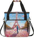 Eiffel Tower Couple Coffee Maker Travel Bag for K-Mini or K-Mini Plus Single Serve Coffee Brewer Portable Storage Tote Case for Tarvel