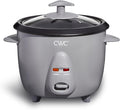 COOK WITH COLOR 6 Cup Rice Cooker 300W - Effortless Cooking and Perfectly Cooks 3 Cups of Raw Rice for 6 Cups of Cooked Rice Grey