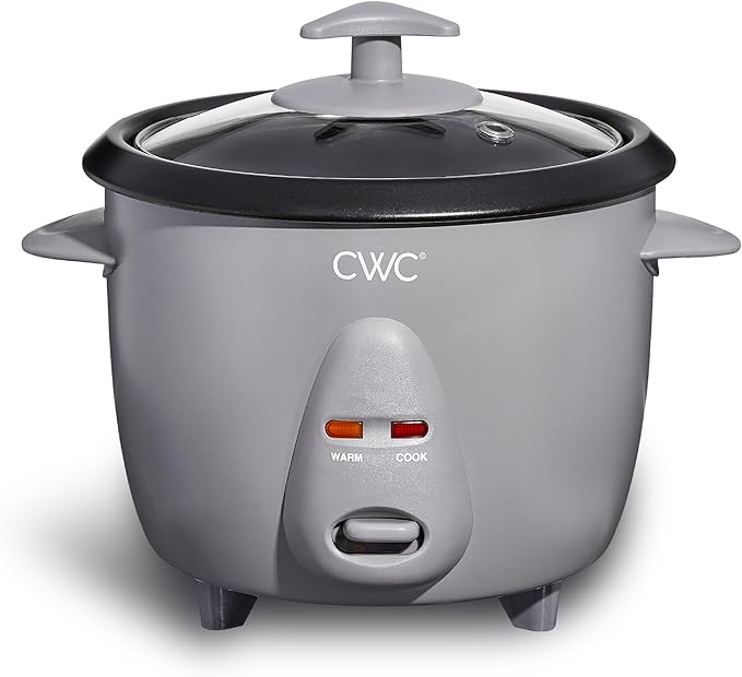 COOK WITH COLOR 6 Cup Rice Cooker 300W - Effortless Cooking and Perfectly Cooks 3 Cups of Raw Rice for 6 Cups of Cooked Rice Grey