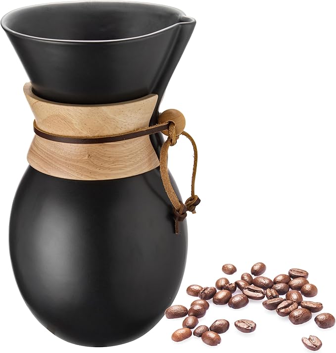 Ceramic Pour Over Coffee Maker with 20 pcs Paper Filter 8-Cup 34oz Pour Over Coffee Dripper