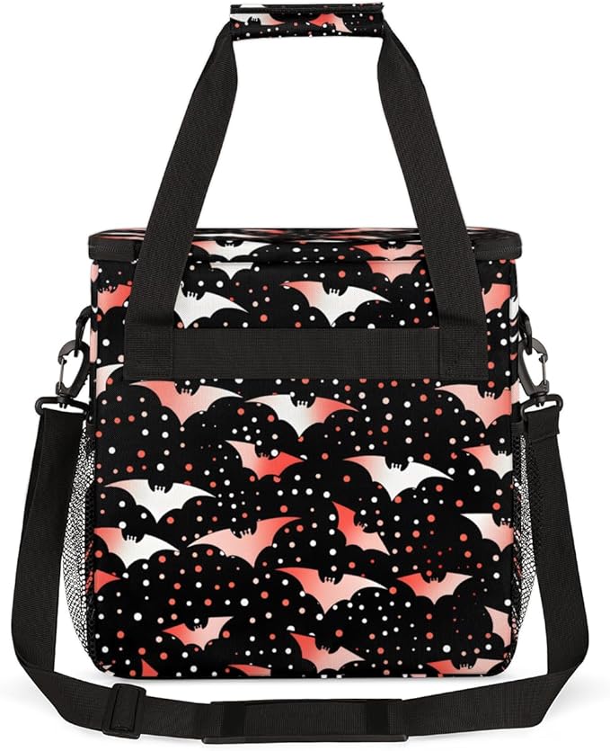 Gothic Bat Coffee Maker Carrying Bag Fantastic Bat Travel Storage Bag Compatible with K-Mini or K-Mini Plus Single Serve Coffee Brewer Carrying Case with Multiple Pockets &amp Shoulder Strap