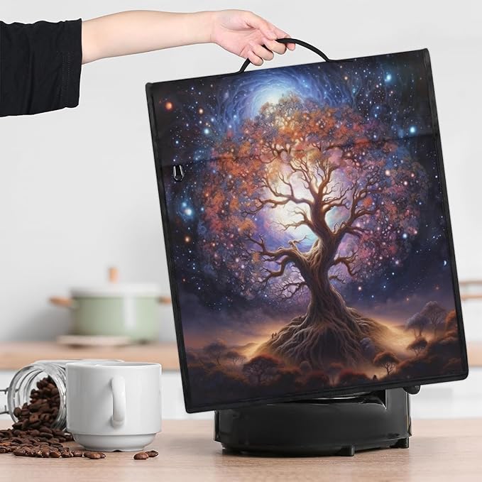 cfpolar Kitchen Aid Mixer Cover Compatible with 6-8 Quarts Tree Of Life Starry Sky Stand Mixer Cover Kitchen Aid Mixers Accessories Appliance Organizer Bag Dust Covers with Zipper Pocket