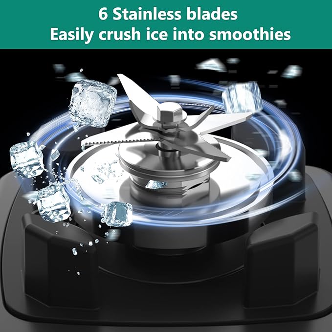 OMMO Blender 1800W Professional High Speed Countertop Blender with Durable Stainless Steel Blades 60oz BPA Free Blender for Shakes and Smoothies Nuts Ice and Fruits Dishwasher Safe