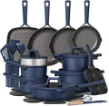 CAROTE 31PCS Pots and Pans Set Nonstick Cookware Set Kitchen Non Stick Induction Titanium Cookware Non-toxic Granite Cooking set PFOA Free
