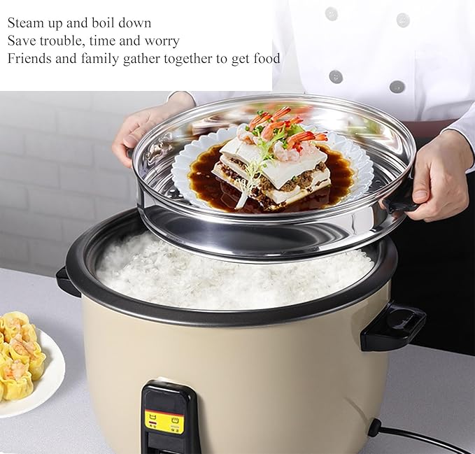 Rice Cooker Large Capacity (8L-23L) with Steamer Canteen Commercial Hotel Home Old-fashioned Large Rice Cooker 8-60 PeopleUS/EU Used(18L)