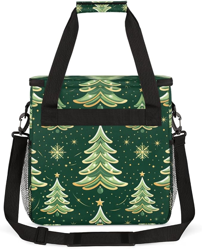 Xmas Tree Christmas Coffee Maker Carrying Bag Portable Travel Storage Tote Bag Compatible with K-Mini or K-Mini Plus Single Serve Coffee Brewer Carrying Case with Multiple Pockets &amp Shoulder Str