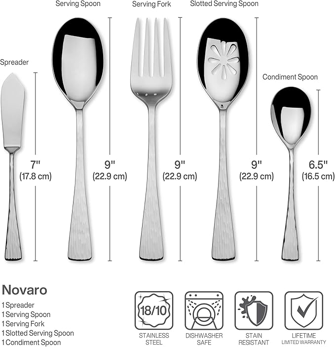 Mikasa Novaro 45-Piece 18/10 Stainless Steel Flatware Set Service For 8