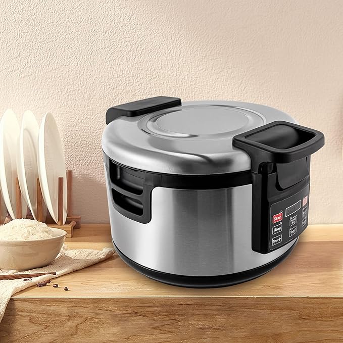 Rice Warmer Commercial Commercial Rice Warmer with Display (Warm Function only not a Cooker) Stainless Steel Exterior Non-Stick Insert Pot-19 L/20QT for Restaurants Weddings