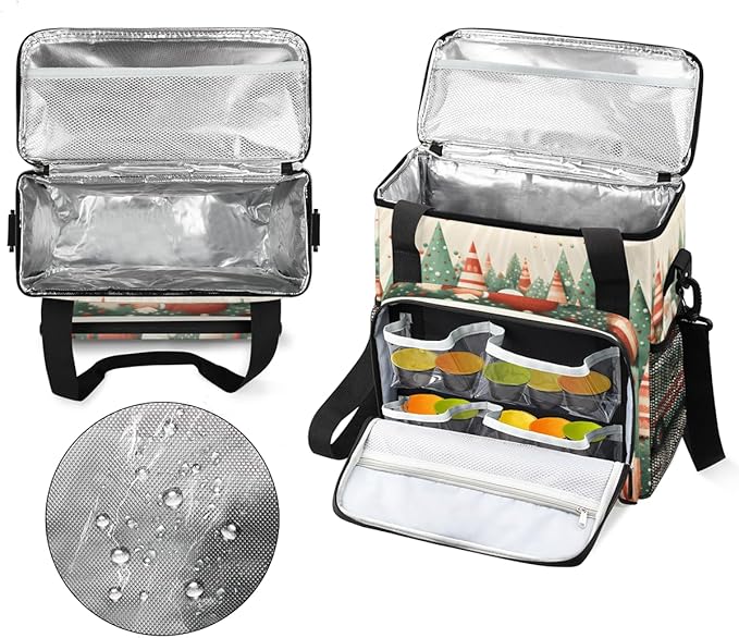 Fantastic Santa Claus Coffee Maker Carrying Bag Abstract Santa Claus Travel Storage Bag Compatible with K-Mini or K-Mini Plus Single Serve Coffee Brewer Carrying Case with Pockets &amp Shoulder Str