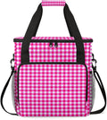 Flamingo Plaid Coffee Maker Carrying Bag Portable Travel Storage Tote Bag Compatible with K-Mini or K-Mini Plus Single Serve Coffee Brewer Carrying Case with Multiple Pockets &amp Shoulder Strap
