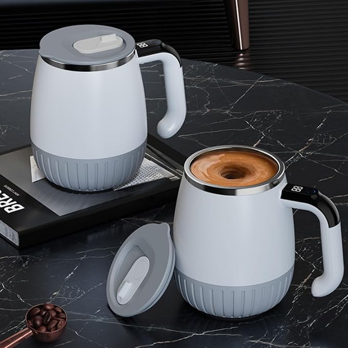 Automatic Stirring Cup with Smart Temperature Display Electric Magnet Mixing Mug for Coffee Protein Powder