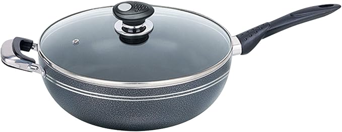Cooking Pot Non-Stick Aluminium Wok Long Handle with LidFrying pan