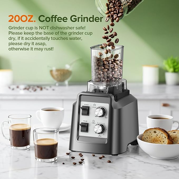 Blender for Smoothies Blender with 68Oz. Pitcher &amp 20Oz. Grinder 28000 RPM Blenders for Kitchen Ice Crushing Frozen Fruits Blending