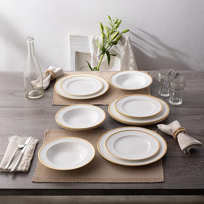 Noritake Rochelle Gold 12-Piece Dinnerware Set Service for 4