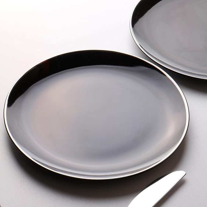KOKEN Porcelain Dinnerware Set - 16 Pc Round Dinner Set with Mugs Microwave Safe