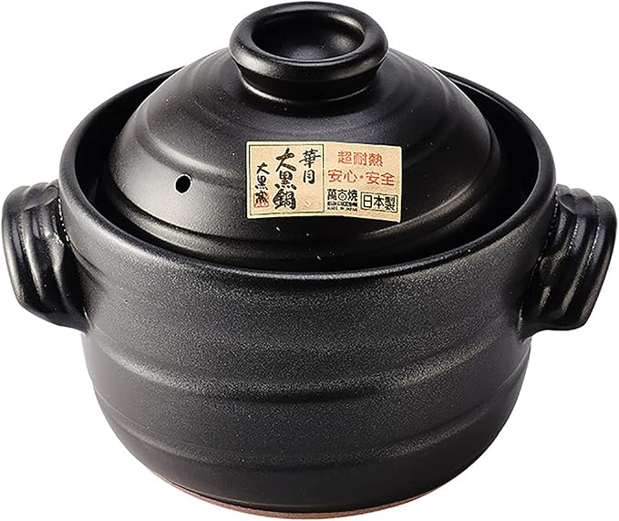 Japanese Clay Rice Cooker High Heat Hot Pot Nutritional Ceramic Casserole Double Cover00127.5 * 21cm (1 24.5 * 19cm)