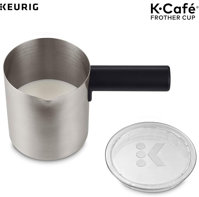Keurig K-Mini Single Serve Coffee Maker Black &amp Works Non-Dairy Milk Hot and Cold Frothing Compatible K-Café Coffee Makers Only34 ounce Charcoal Frother