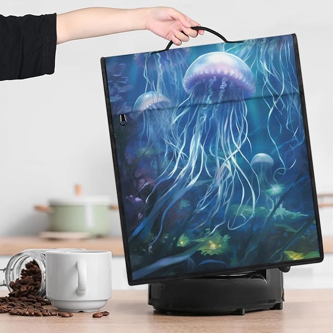 cfpolar Kitchen Aid Mixer Cover Compatible with 6-8 Quarts Blue Jellyfish Ocean Stand Mixer Cover Kitchen Aid Mixers Accessories Appliance Organizer Bag Dust Covers with Zipper Pocket