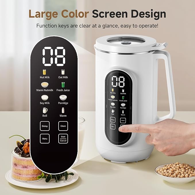 40oz Nut Milk Maker Machine 10 in 1 Nut Milk Maker for Homemade Almond Milk Soy Milk Oatmeal and Non-Dairy Beverages Soy Milk Maker with 10 Blades Delay Start Keep Warm Auto-clean Boiling