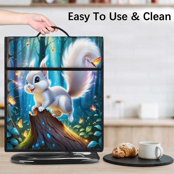 cfpolar Kitchen Aid Mixer Cover Compatible with 6-8 Quarts Cute Squirrel Forest Stand Mixer Cover Kitchen Aid Mixers Accessories Appliance Organizer Bag Dust Covers with Zipper Pocket