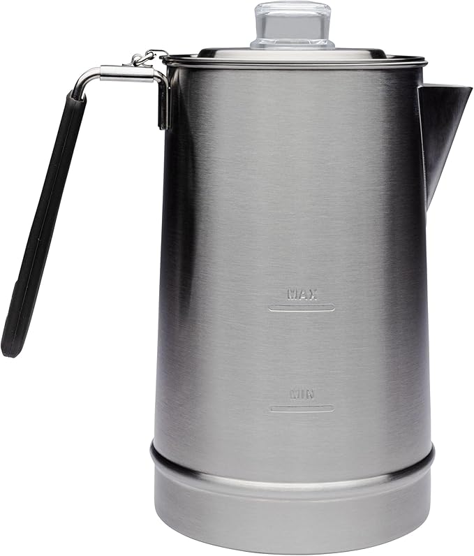STANLEY Coffee Percolator 1.1QT Stainless Steel Wide Mouth Coffee PressLarge Capacity Ergonomic Handle Dishwasher Safe
